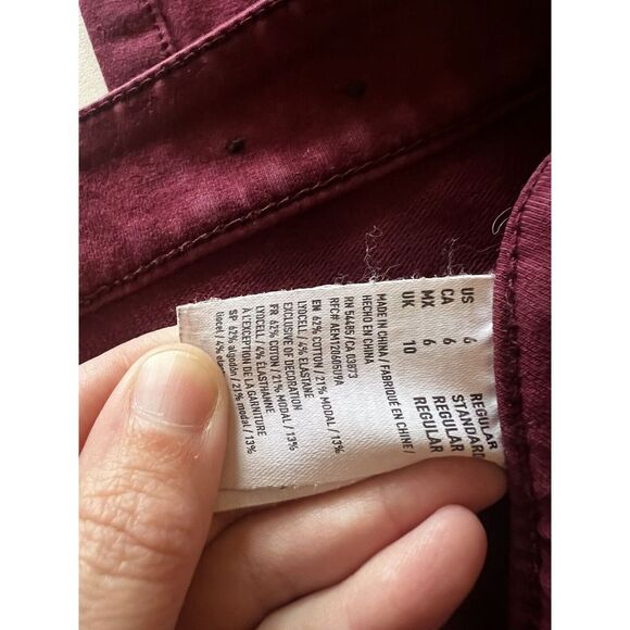 AMERICAN EAGLE Women's Size 6 Pants Skinny Stretch Pants Burgundy Red Jeggings - Picture 7 of 9